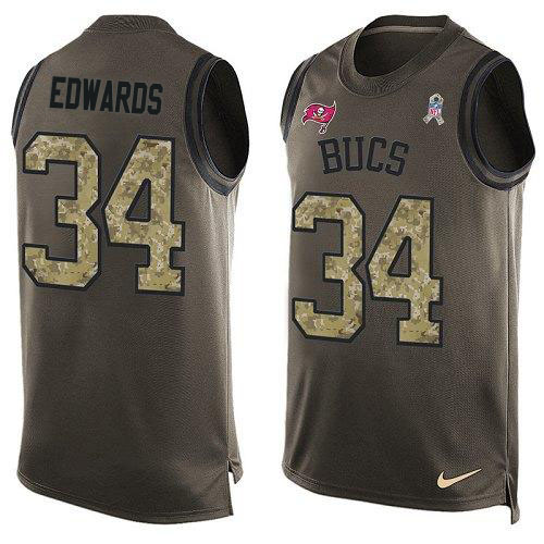 Nike Tampa Bay Buccaneers #34 Mike Edwards Green Men’s Stitched NFL Limited Salute To Service Tank Top Jersey
