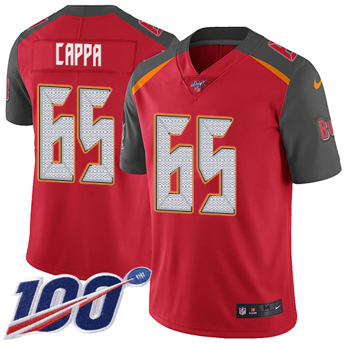 Nike Tampa Bay Buccaneers #65 Alex Cappa Red Team Color Men’s Stitched NFL 100th Season Vapor Untouchable Limited Jersey