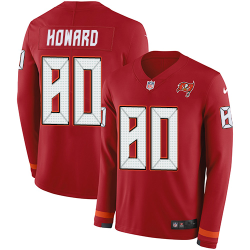 Nike Tampa Bay Buccaneers #80 O. J. Howard Red Team Color Men’s Stitched NFL Limited Therma Long Sleeve Jersey