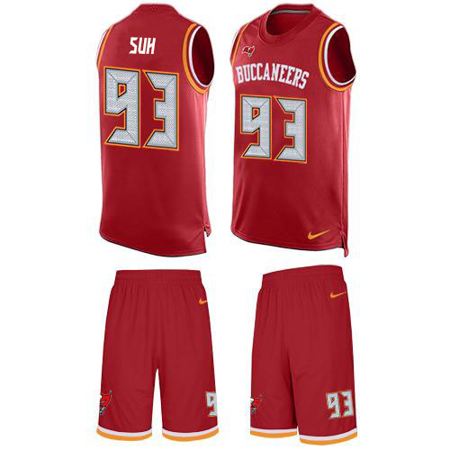 Nike Tampa Bay Buccaneers #93 Ndamukong Suh Red Team Color Men’s Stitched NFL Limited Tank Top Suit Jersey