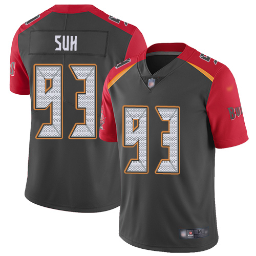 Nike Tampa Bay Buccaneers #93 Ndamukong Suh Gray Men’s Stitched NFL Limited Inverted Legend 100th Season Jersey