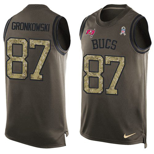 Nike Tampa Bay Buccaneers #87 Rob Gronkowski Green Men’s Stitched NFL Limited Salute To Service Tank Top Jersey
