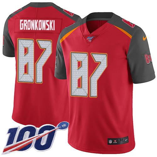 Nike Tampa Bay Buccaneers #87 Rob Gronkowski Red Team Color Men’s Stitched NFL 100th Season Vapor Untouchable Limited Jersey