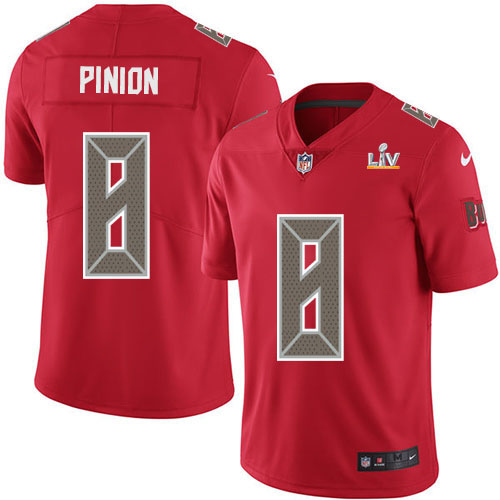 Nike Tampa Bay Buccaneers #8 Bradley Pinion Red Men’s Super Bowl LV Bound Stitched NFL Limited Rush Jersey