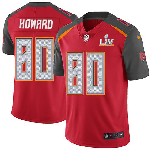 Nike Tampa Bay Buccaneers #80 O. J. Howard Red Team Color Men’s Super Bowl LV Bound Stitched NFL Vapor Untouchable Limited Jersey