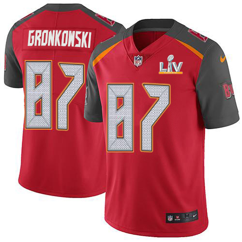 Nike Tampa Bay Buccaneers #87 Rob Gronkowski Red Team Color Men’s Super Bowl LV Bound Stitched NFL Vapor Untouchable Limited Jersey