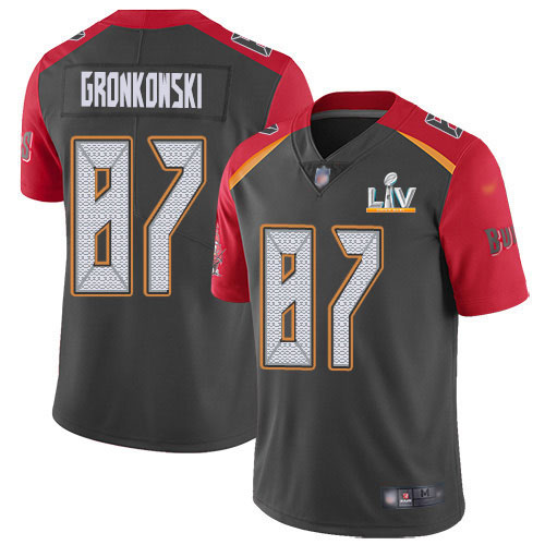 Nike Tampa Bay Buccaneers #87 Rob Gronkowski Gray Men’s Super Bowl LV Bound Stitched NFL Limited Inverted Legend Jersey