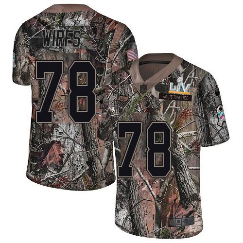 Nike Tampa Bay Buccaneers #78 Tristan Wirfs Camo Men’s Super Bowl LV Bound Stitched NFL Limited Rush Realtree Jersey
