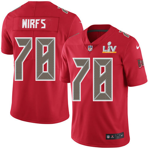 Nike Tampa Bay Buccaneers #78 Tristan Wirfs Red Men’s Super Bowl LV Bound Stitched NFL Limited Rush Jersey