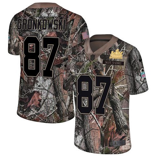 Nike Tampa Bay Buccaneers #87 Rob Gronkowski Camo Men’s Super Bowl LV Champions Patch Stitched NFL Limited Rush Realtree Jersey