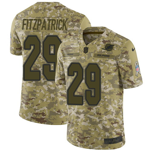 Nike Miami Dolphins #29 Minkah Fitzpatrick Camo Men’s Stitched NFL Limited 2018 Salute To Service Jersey