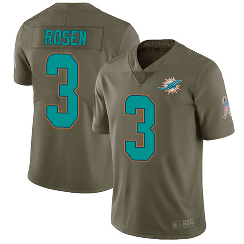 Nike Miami Dolphins #3 Josh Rosen Olive Men’s Stitched NFL Limited 2017 Salute To Service Jersey