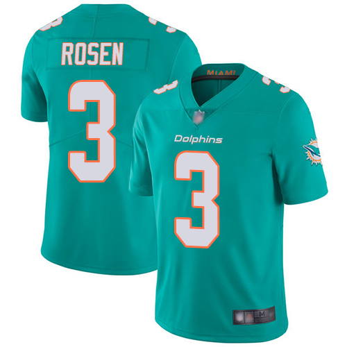 Nike Miami Dolphins #3 Josh Rosen Aqua Green Team Color Men’s Stitched NFL Vapor Untouchable Limited Jersey
