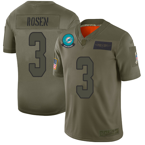 Nike Miami Dolphins #3 Josh Rosen Camo Men’s Stitched NFL Limited 2019 Salute To Service Jersey