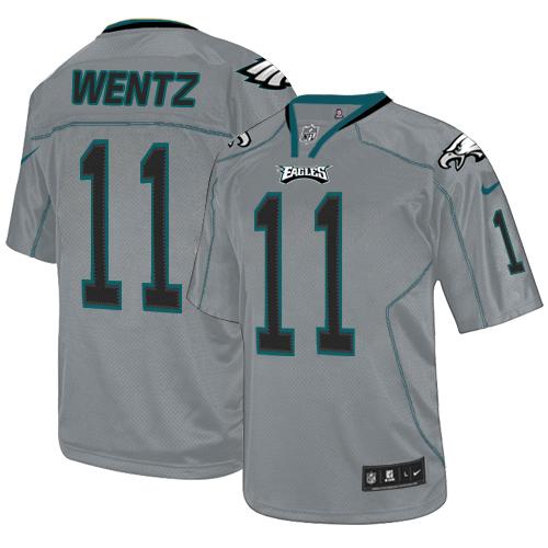 Nike Philadelphia Eagles #11 Carson Wentz Lights Out Grey Men’s Stitched NFL Elite Jersey
