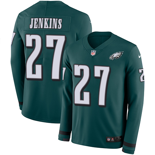 Nike Philadelphia Eagles #27 Malcolm Jenkins Midnight Green Team Color Men’s Stitched NFL Limited Therma Long Sleeve Jersey