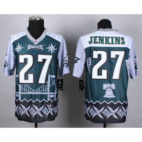 Nike Philadelphia Eagles #27 Malcolm Jenkins Midnight Green Men’s Stitched NFL Elite Noble Fashion Jersey