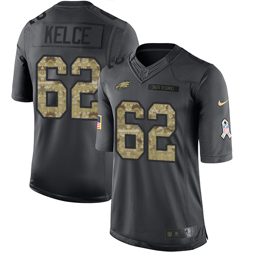 Nike Philadelphia Eagles #62 Jason Kelce Black Men’s Stitched NFL Limited 2016 Salute To Service Jersey