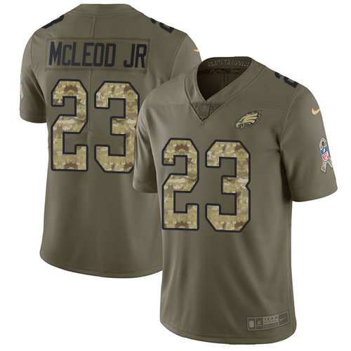 Nike Philadelphia Eagles #23 Rodney McLeod Jr Olive/Camo Men’s Stitched NFL Limited 2017 Salute To Service Jersey