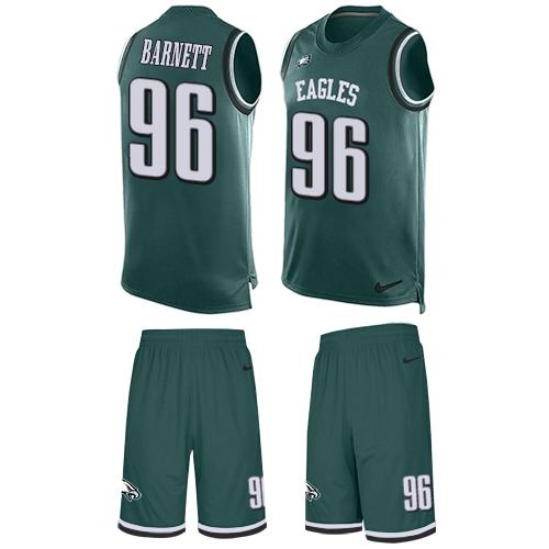 Nike Philadelphia Eagles #96 Derek Barnett Midnight Green Team Color Men’s Stitched NFL Limited Tank Top Suit Jersey