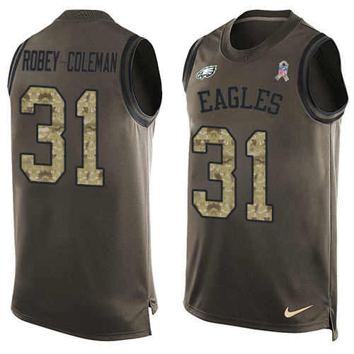 Nike Philadelphia Eagles #31 Nickell Robey-Coleman Green Men’s Stitched NFL Limited Salute To Service Tank Top Jersey