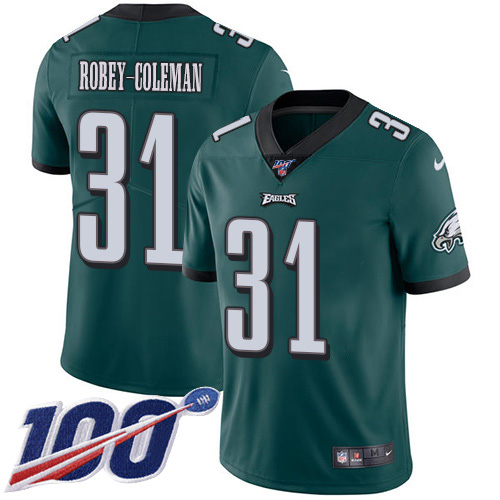 Nike Philadelphia Eagles #31 Nickell Robey-Coleman Green Team Color Men’s Stitched NFL 100th Season Vapor Untouchable Limited Jersey