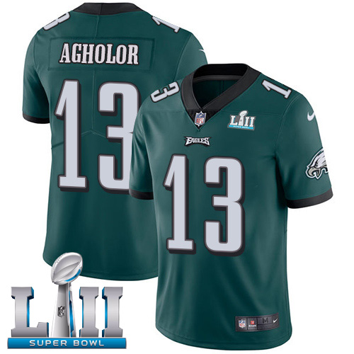 Nike Philadelphia Eagles #13 Nelson Agholor Midnight Green Team Color Super Bowl LII Men’s Stitched NFL Vapor Untouchable Limited Jersey