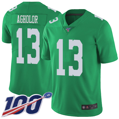 Nike Philadelphia Eagles #13 Nelson Agholor Green Men’s Stitched NFL Limited Rush 100th Season Jersey