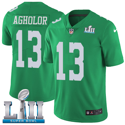 Nike Philadelphia Eagles #13 Nelson Agholor Green Super Bowl LII Men’s Stitched NFL Limited Rush Jersey