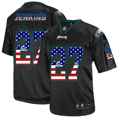 Nike Philadelphia Eagles #27 Malcolm Jenkins Black Men’s Stitched NFL Elite USA Flag Fashion Jersey
