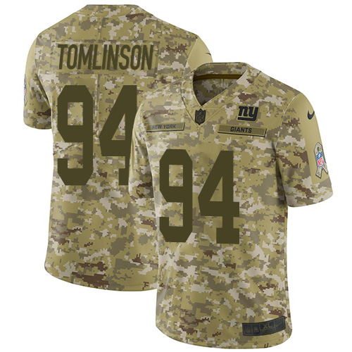 Nike New York Giants #94 Dalvin Tomlinson Camo Men’s Stitched NFL Limited 2018 Salute To Service Jersey