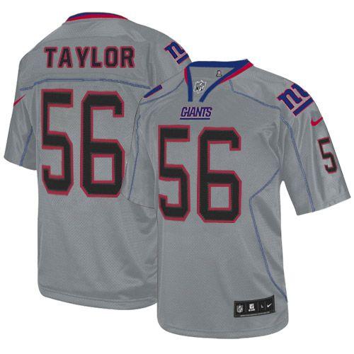 Nike New York Giants #56 Lawrence Taylor Lights Out Grey Men’s Stitched NFL Elite Jersey