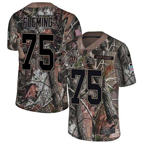 Nike New York Giants #75 Cameron Fleming Camo Men’s Stitched NFL Limited Rush Realtree Jersey