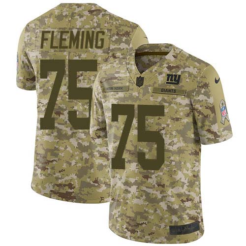 Nike New York Giants #75 Cameron Fleming Camo Men’s Stitched NFL Limited 2018 Salute To Service Jersey
