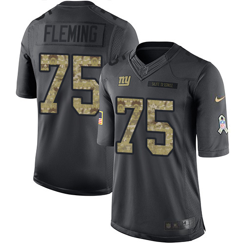 Nike New York Giants #75 Cameron Fleming Black Men’s Stitched NFL Limited 2016 Salute to Service Jersey