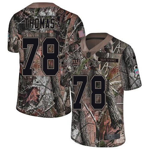 Nike New York Giants #78 Andrew Thomas Camo Men’s Stitched NFL Limited Rush Realtree Jersey