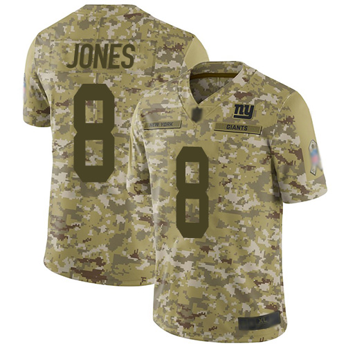 Nike New York Giants #8 Daniel Jones Camo Men’s Stitched NFL Limited 2018 Salute To Service Jersey