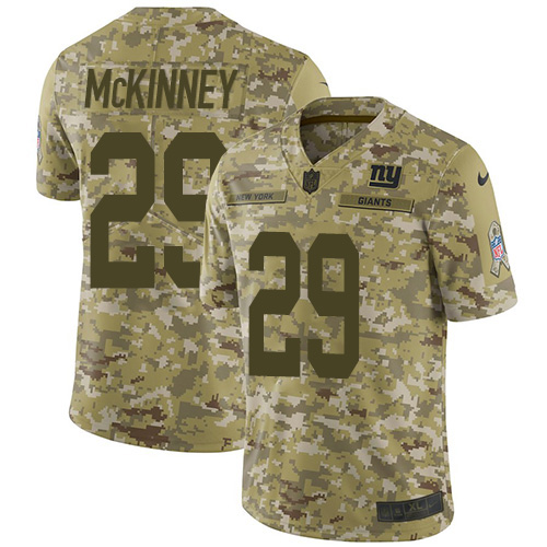 Nike New York Giants #29 Xavier McKinney Camo Men’s Stitched NFL Limited 2018 Salute To Service Jersey