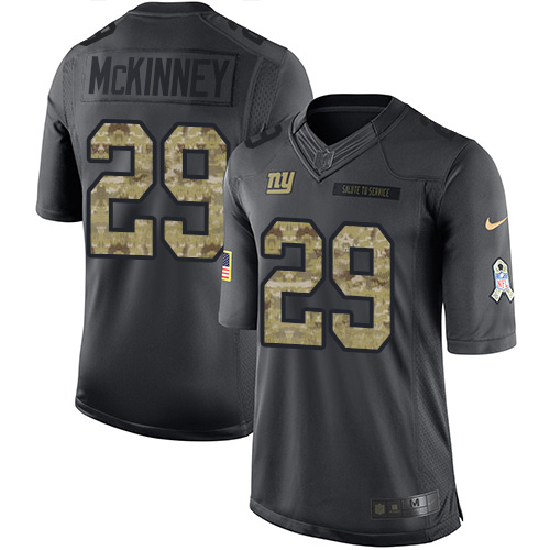 Nike New York Giants #29 Xavier McKinney Black Men’s Stitched NFL Limited 2016 Salute to Service Jersey