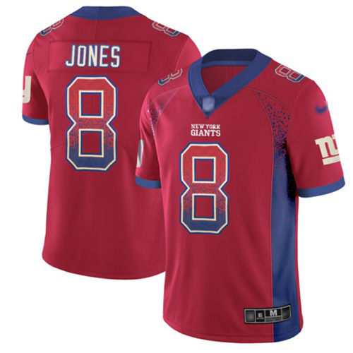 Nike New York Giants No8 Daniel Jones Red Alternate Men's Stitched NFL Limited Rush Drift Fashion Jersey