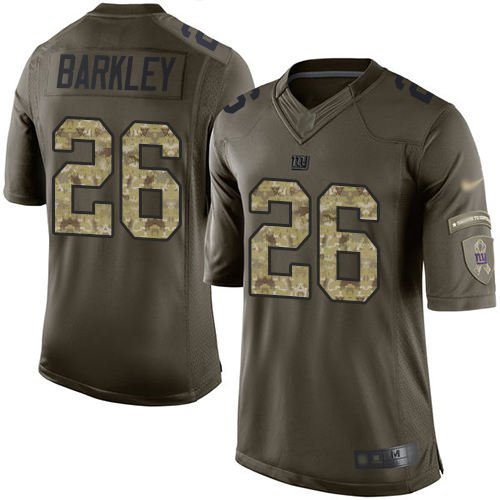 Nike New York Giants #26 Saquon Barkley Green Men’s Stitched NFL Limited 2015 Salute To Service Jersey