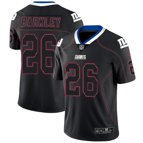 Nike New York Giants #26 Saquon Barkley Lights Out Black Men’s Stitched NFL Limited Rush Jersey