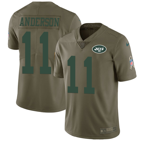 Nike New York Jets #11 Robby Anderson Olive Men’s Stitched NFL Limited 2017 Salute To Service Jersey