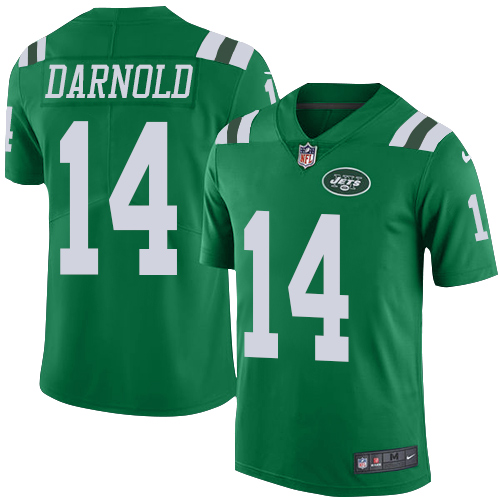 Nike New York Jets #14 Sam Darnold Green Men’s Stitched NFL Limited Rush Jersey