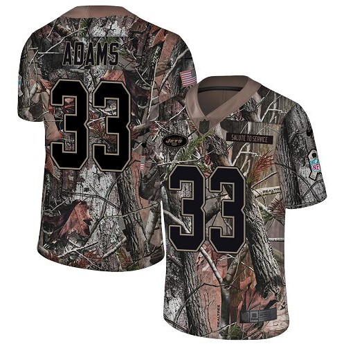 Nike New York Jets #33 Jamal Adams Camo Men’s Stitched NFL Limited Rush Realtree Jersey