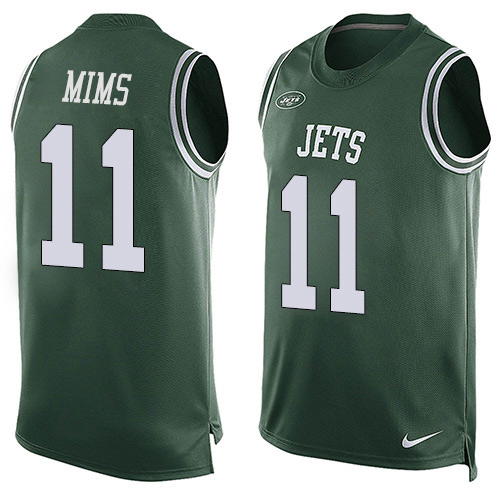 Nike New York Jets #11 Denzel Mim Green Team Color Men’s Stitched NFL Limited Tank Top Jersey