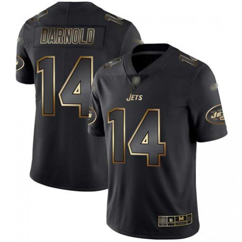 Nike New York Jets #14 Sam Darnold Black/Gold Men’s Stitched NFL Vapor Untouchable Limited Jersey