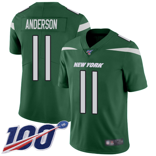 Nike New York Jets #11 Robby Anderson Green Team Color Men’s Stitched NFL 100th Season Vapor Limited Jersey