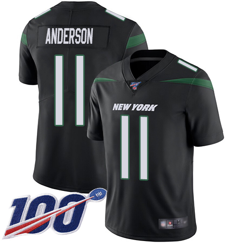 Nike New York Jets #11 Robby Anderson Black Alternate Men’s Stitched NFL 100th Season Vapor Limited Jersey