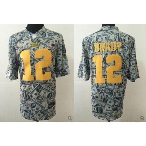 Nike New England Patriots #12 Tom Brady Dollar Fashion Men’s Stitched NFL Elite Jersey